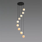 Lampadario a Cluster di Palline di Alabastro
