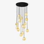 Lampadario a Cluster di Sfere in Alabastro