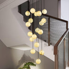 Lampadario a Cluster di Sfere in Alabastro