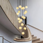 Lampadario a Cluster di Sfere in Alabastro