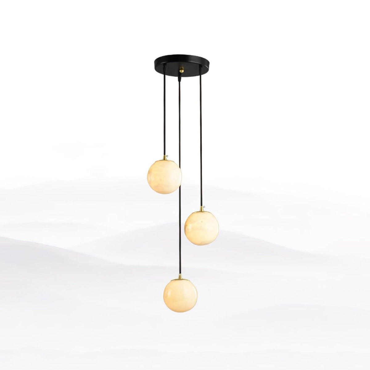 Lampadario a Cluster di Sfere in Alabastro