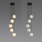 Lampadario a Cluster di Sfere in Alabastro