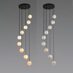 Lampadario a Cluster di Sfere in Alabastro