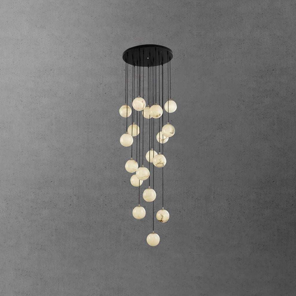 Lampadario a Cluster di Sfere in Alabastro
