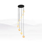 Lampadario a Cluster di Sfere in Alabastro