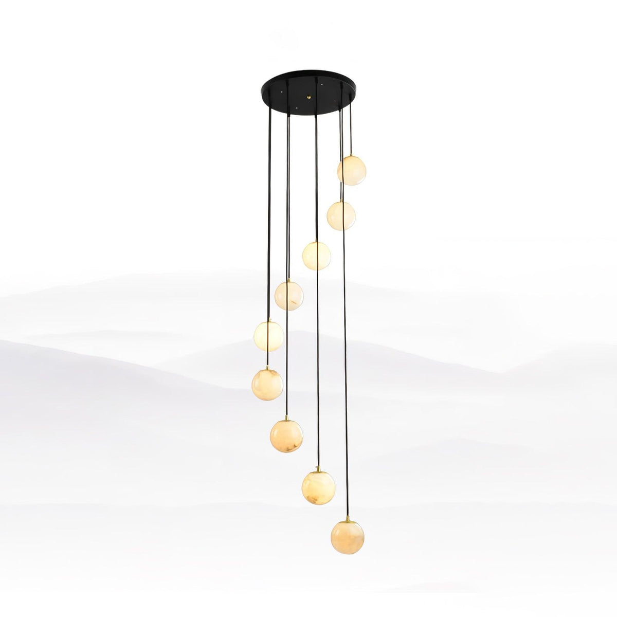 Lampadario a Cluster di Sfere in Alabastro