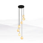 Lampadario a Cluster di Sfere in Alabastro