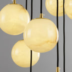 Lampadario a Cluster di Sfere in Alabastro