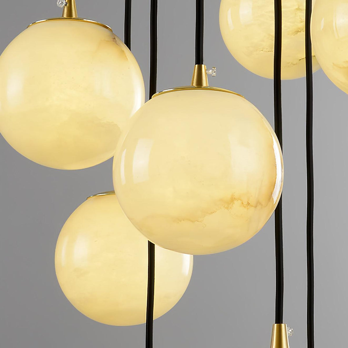 Lampadario a Cluster di Sfere in Alabastro