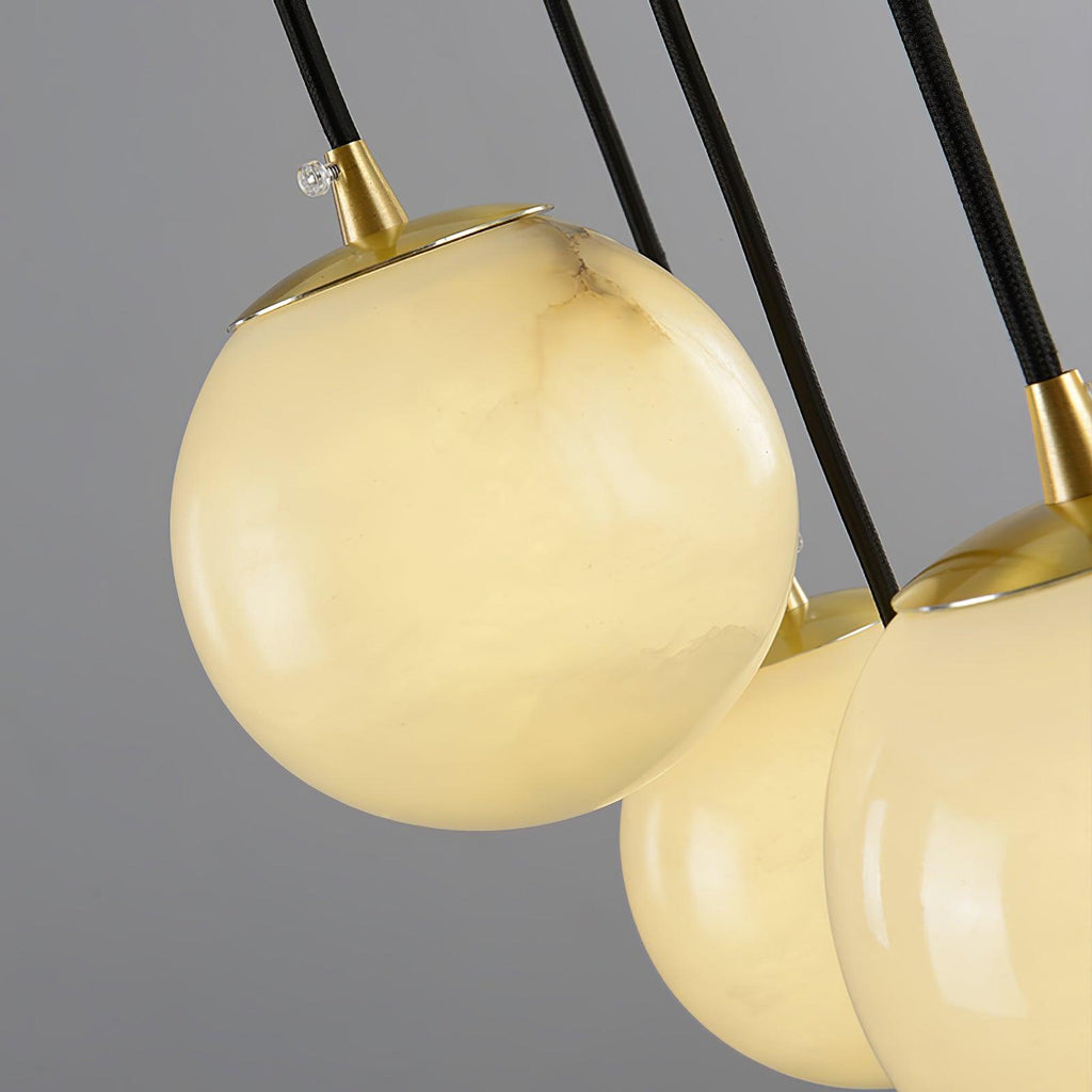 Lampadario a Cluster di Sfere in Alabastro