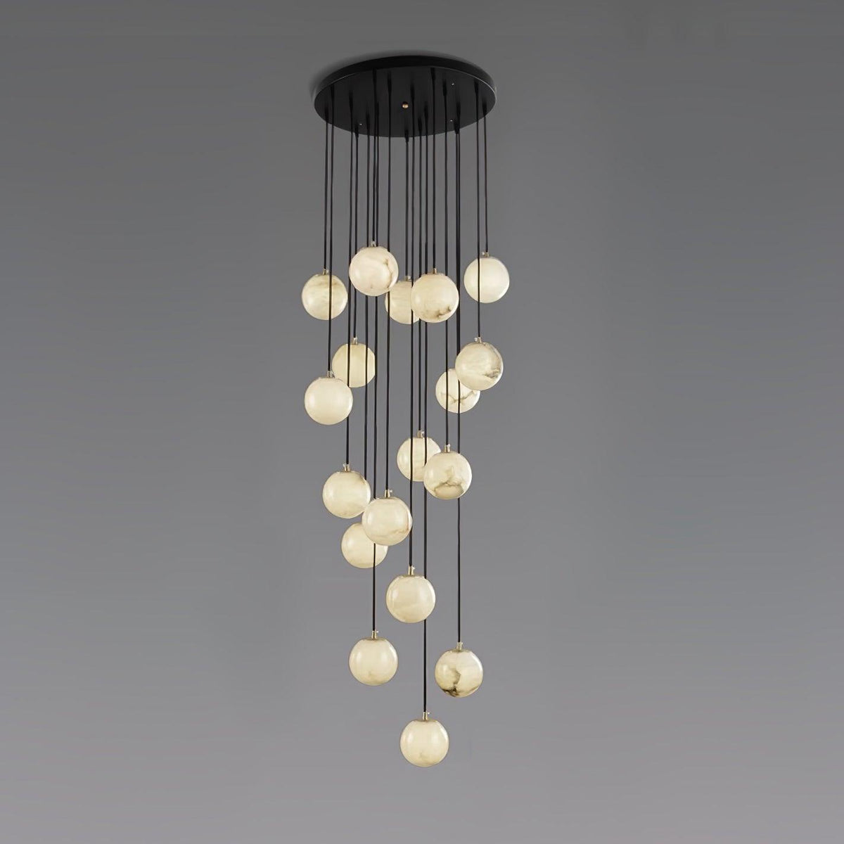 Lampadario a Cluster di Sfere in Alabastro