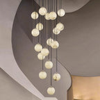 Lampadario a Cluster di Sfere in Alabastro