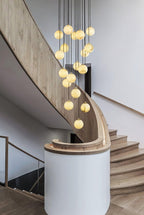 Lampadario a Cluster di Sfere in Alabastro