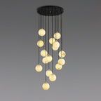 Lampadario a Cluster di Sfere in Alabastro