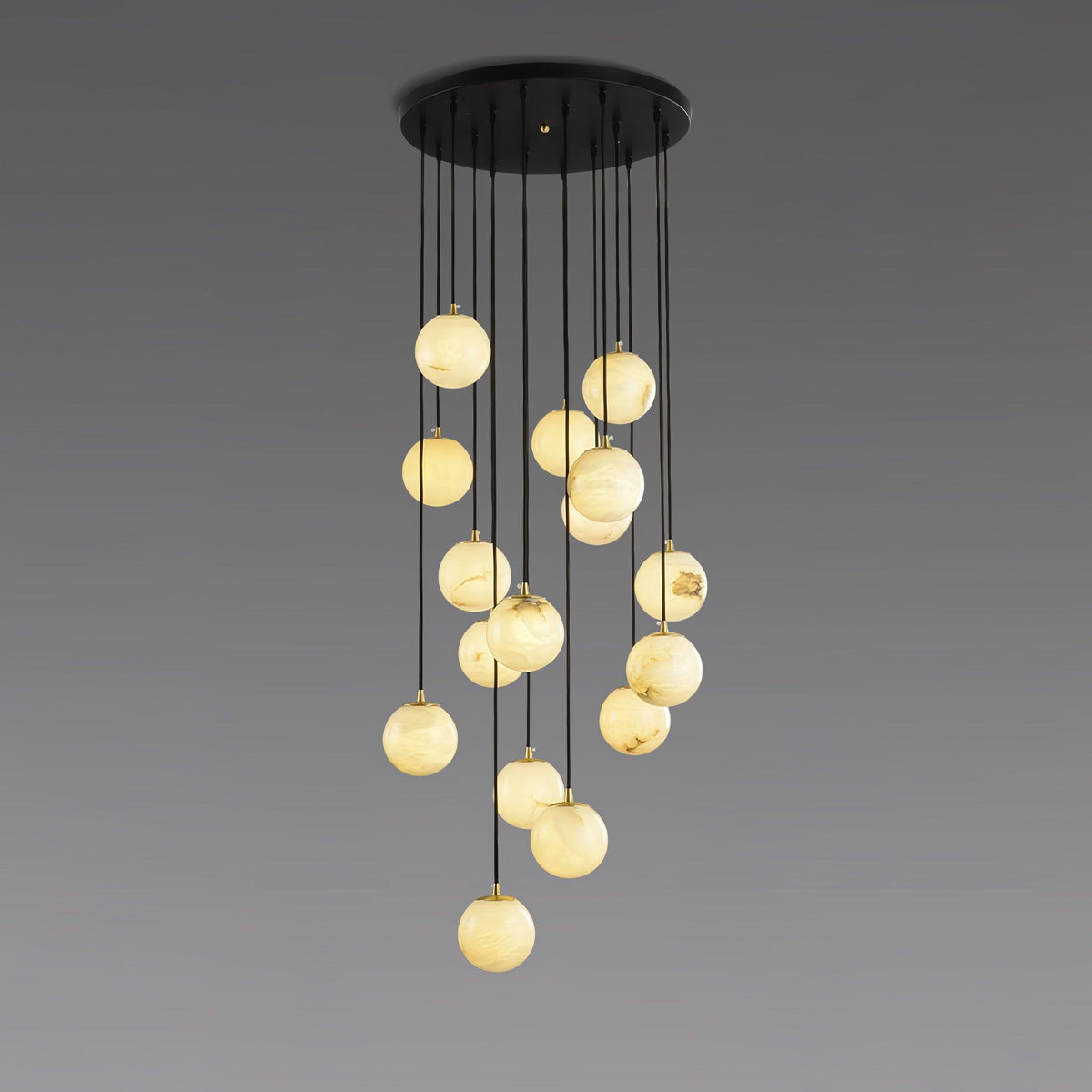 Lampadario a Cluster di Sfere in Alabastro