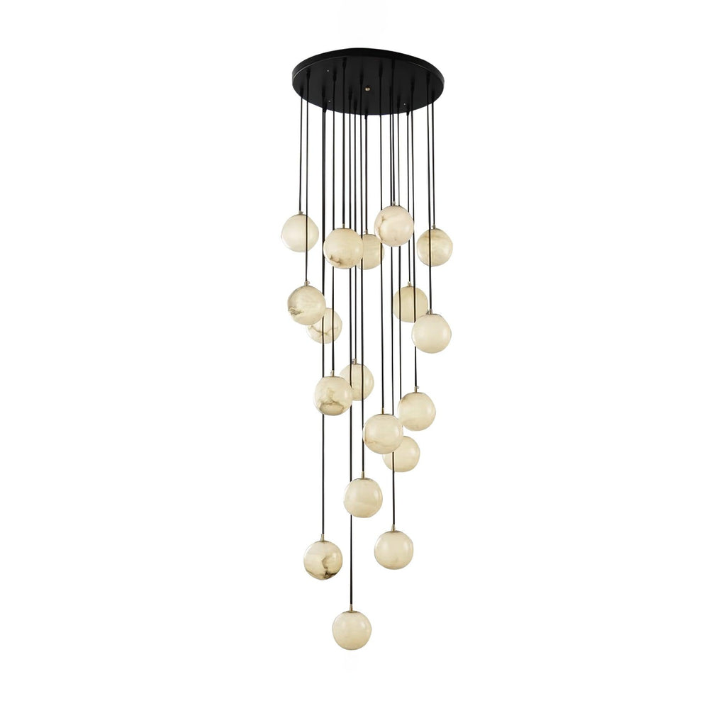 Lampadario a Cluster di Sfere in Alabastro