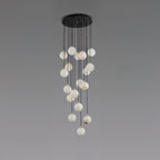 Lampadario a Cluster di Sfere in Alabastro