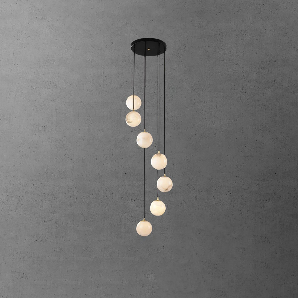 Lampadario a Cluster di Sfere in Alabastro
