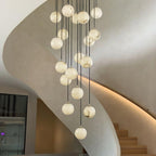 Lampadario a Cluster di Sfere in Alabastro