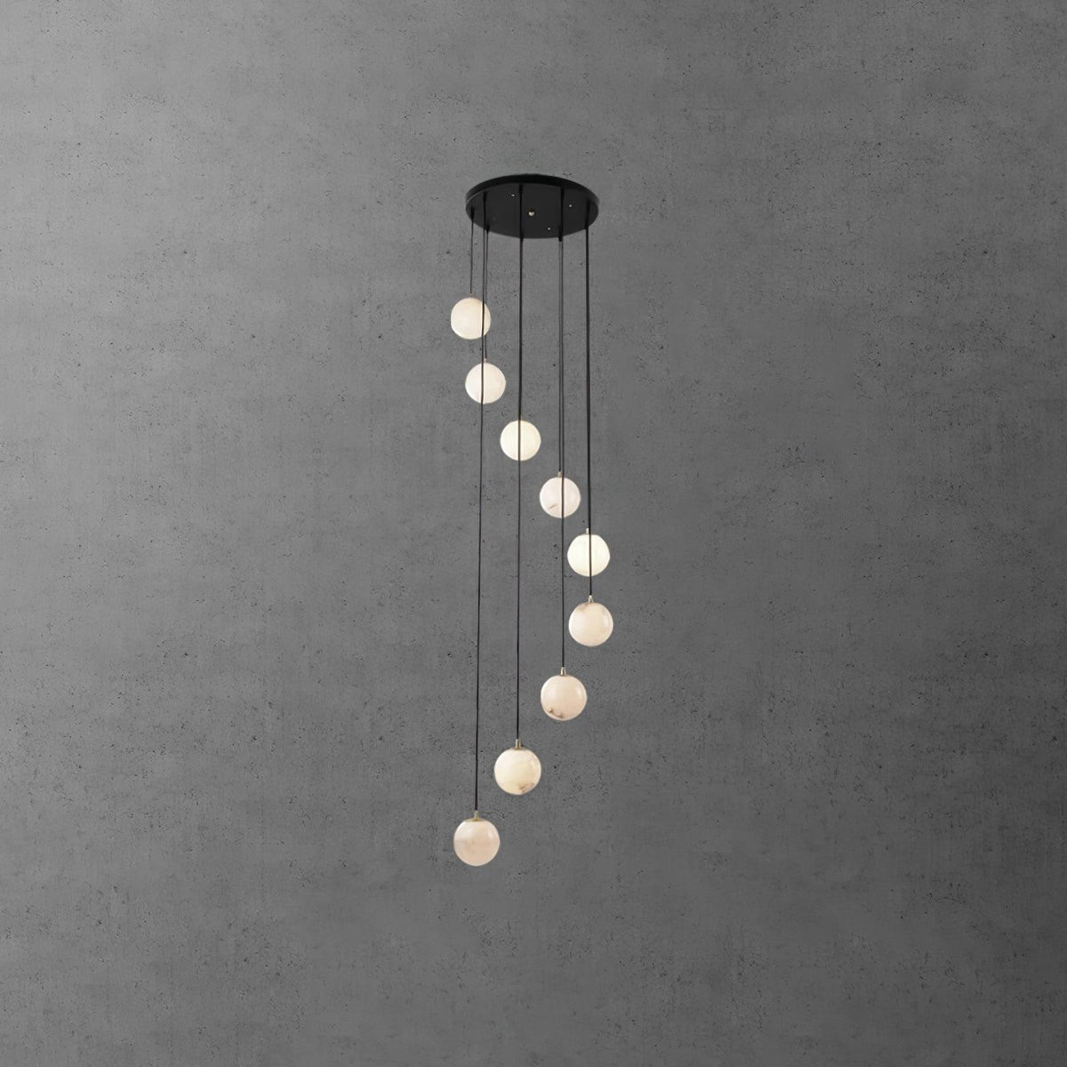 Lampadario a Cluster di Sfere in Alabastro