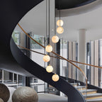 Lampadario a Cluster di Sfere in Alabastro