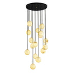 Lampadario a Cluster di Sfere in Alabastro