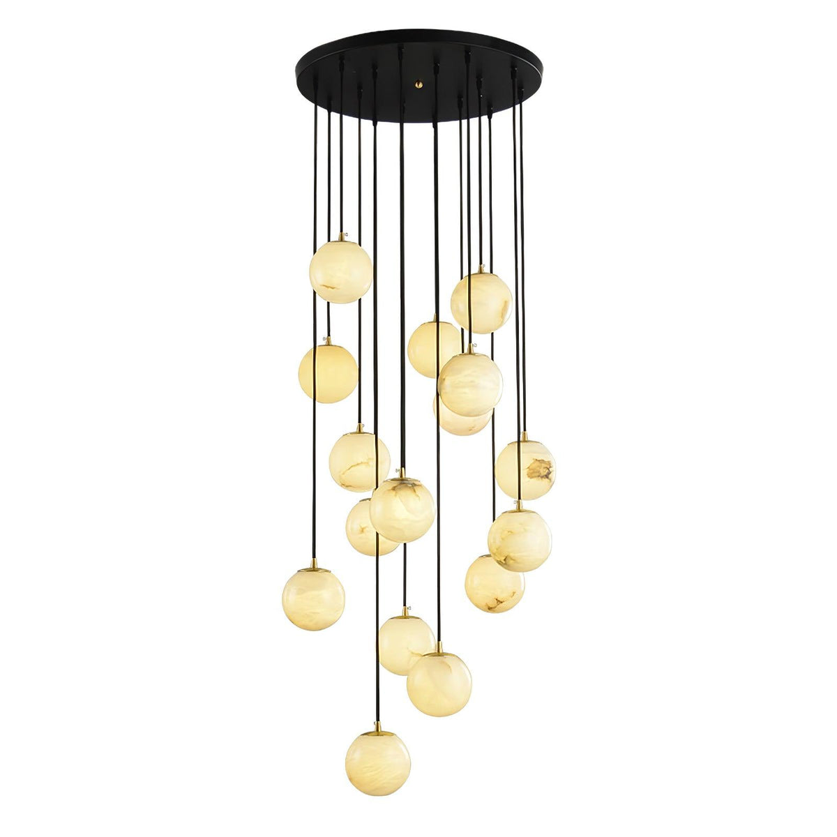 Lampadario a Cluster di Sfere in Alabastro
