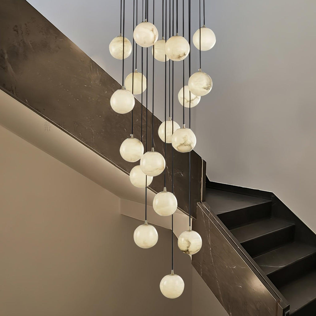 Lampadario a Cluster di Sfere in Alabastro
