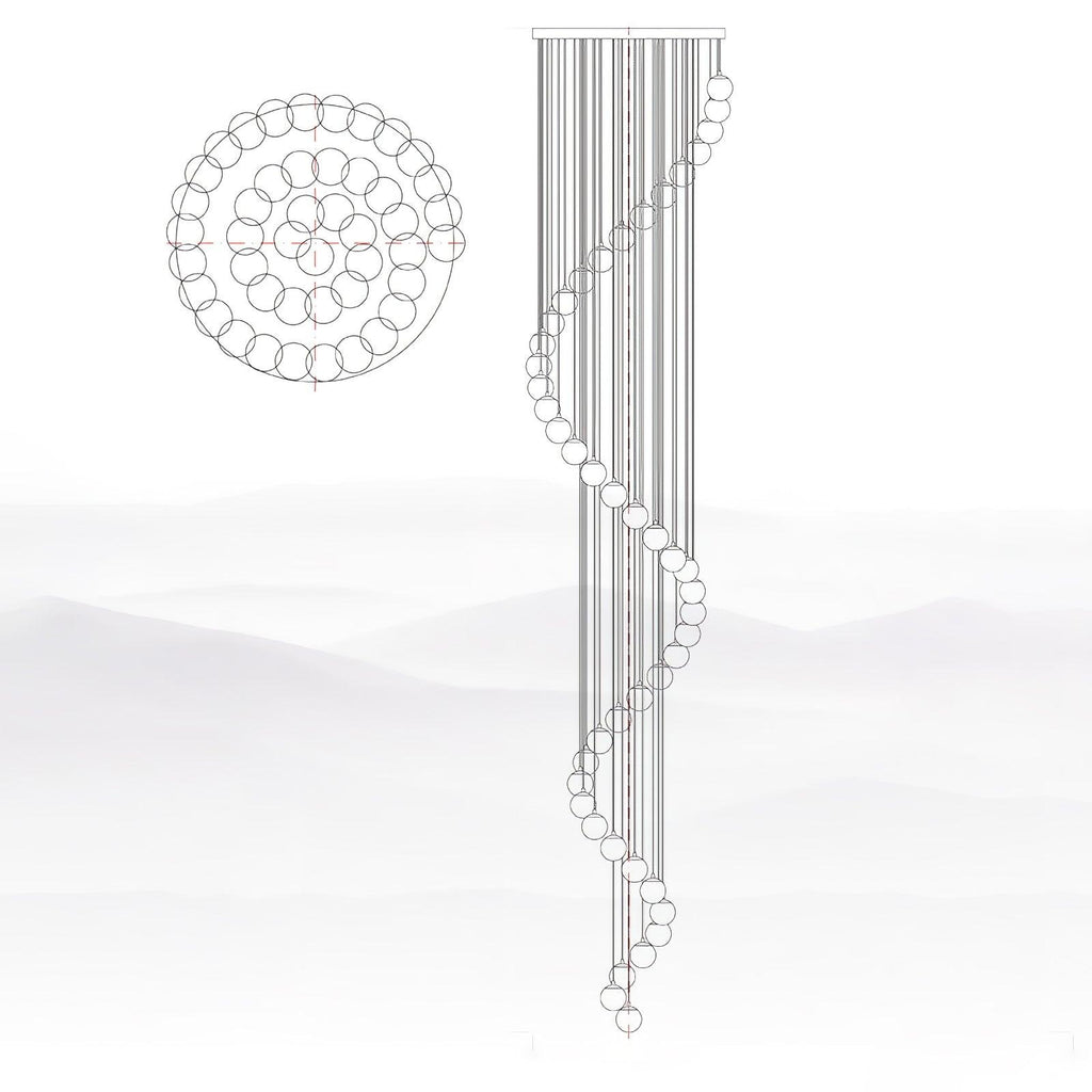 Lampadario a Cluster di Sfere in Alabastro