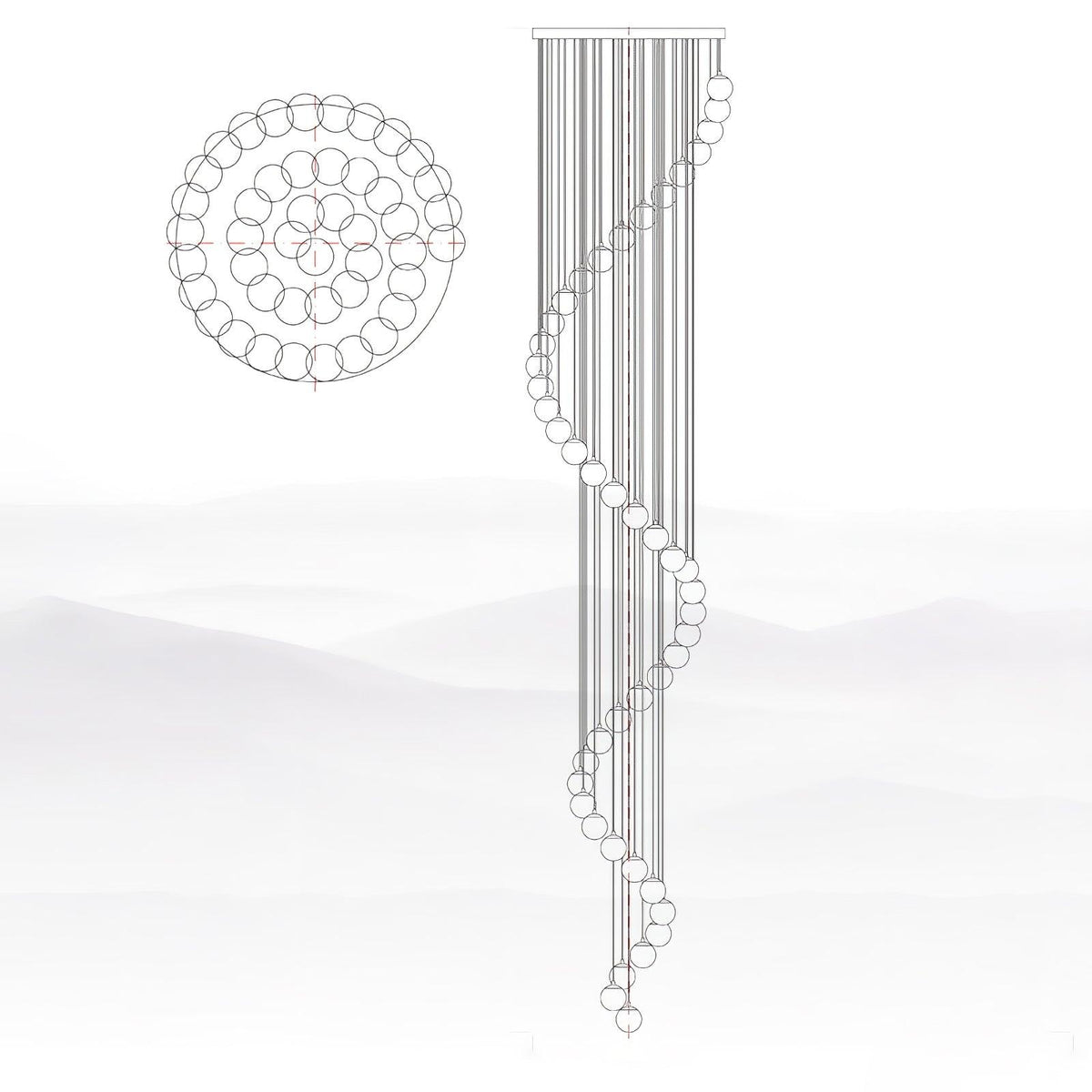 Lampadario a Cluster di Sfere in Alabastro