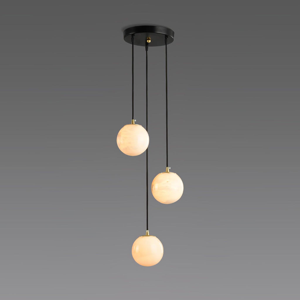 Lampadario a Cluster di Sfere in Alabastro