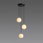 Lampadario a Cluster di Sfere in Alabastro