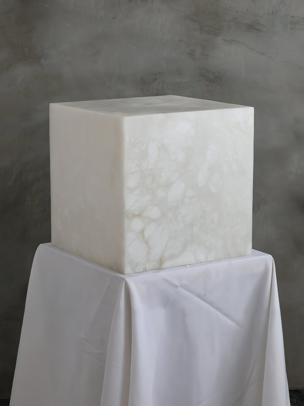 Lampada da Tavolo Cubica in Alabastro