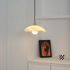 Lampada a Sospensione Delin Dome Alabastro & Ottone