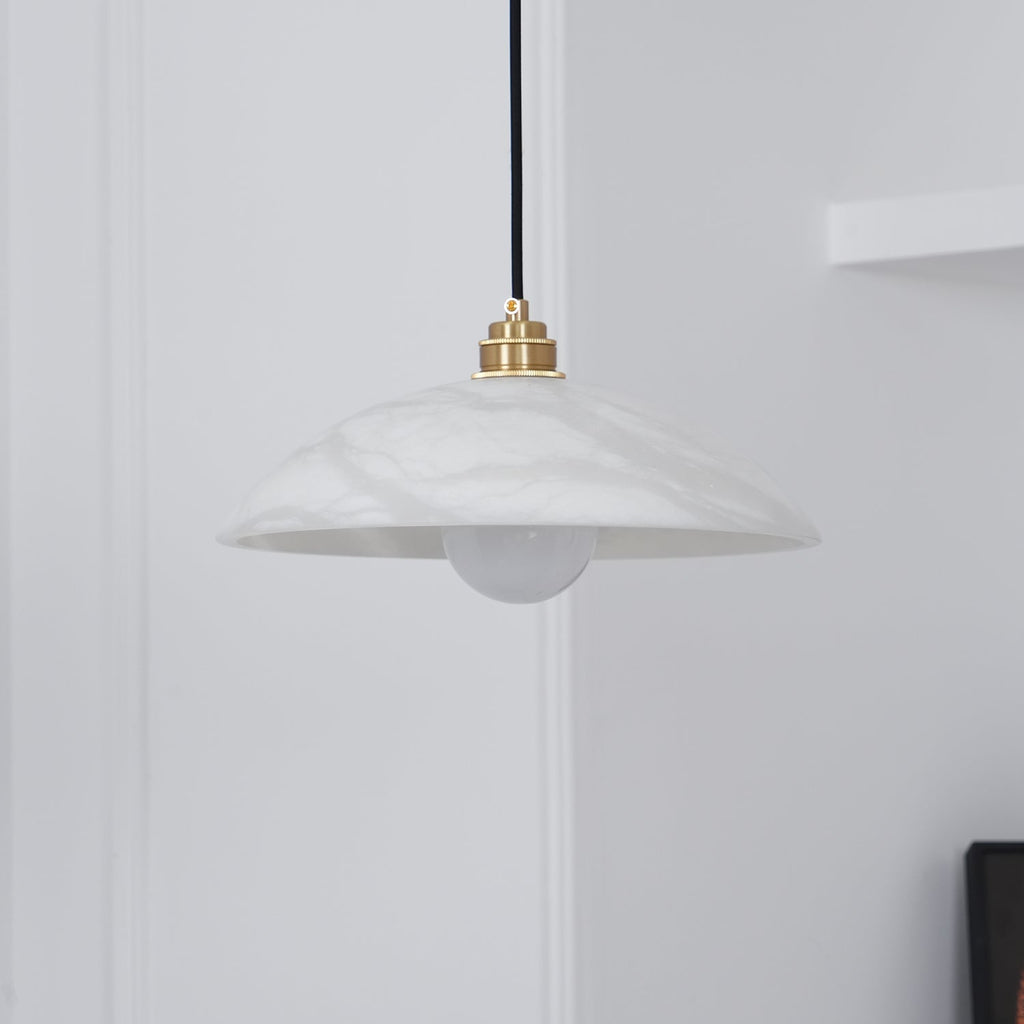 Lampada a Sospensione Delin Dome Alabastro & Ottone