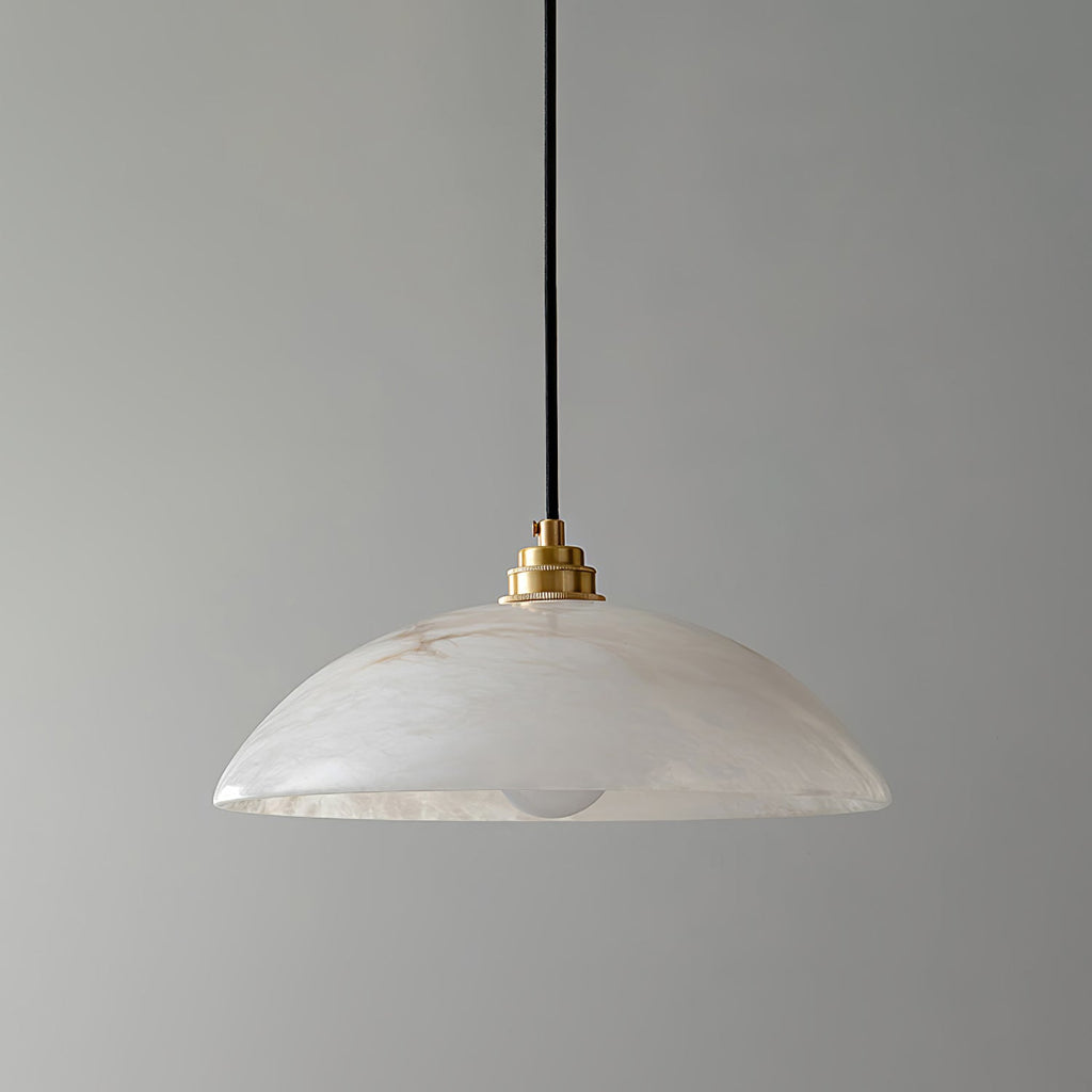 Lampada a Sospensione Delin Dome Alabastro & Ottone