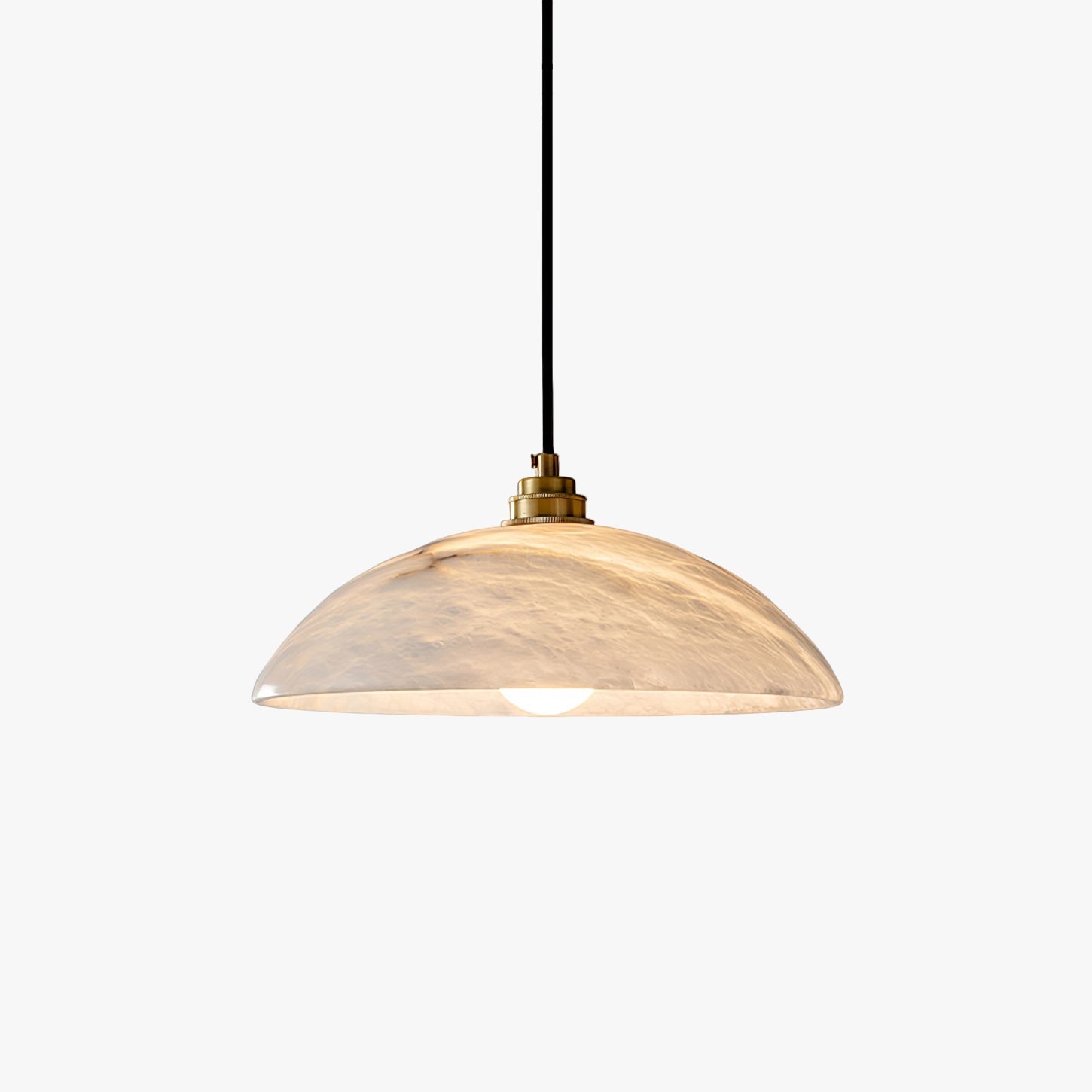 Lampada a Sospensione Delin Dome Alabastro & Ottone