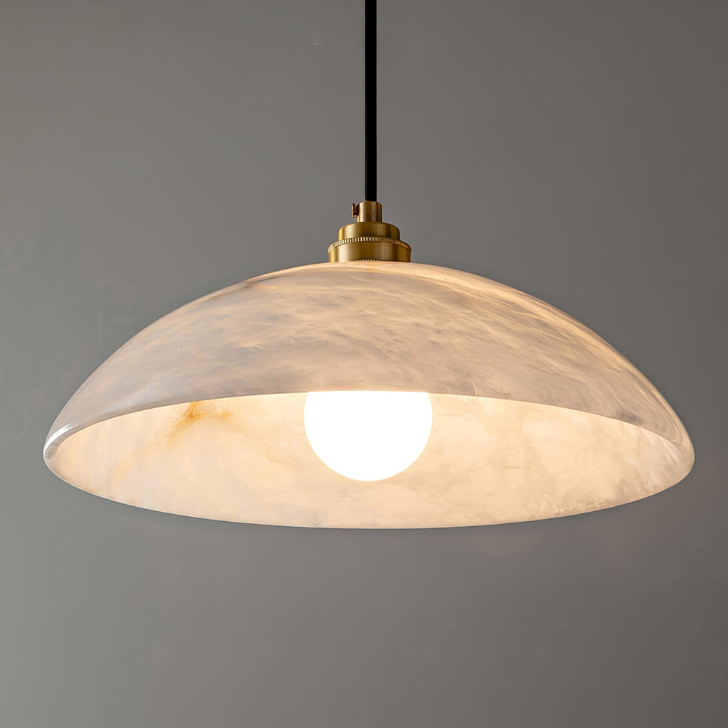 Lampada a Sospensione Delin Dome Alabastro & Ottone