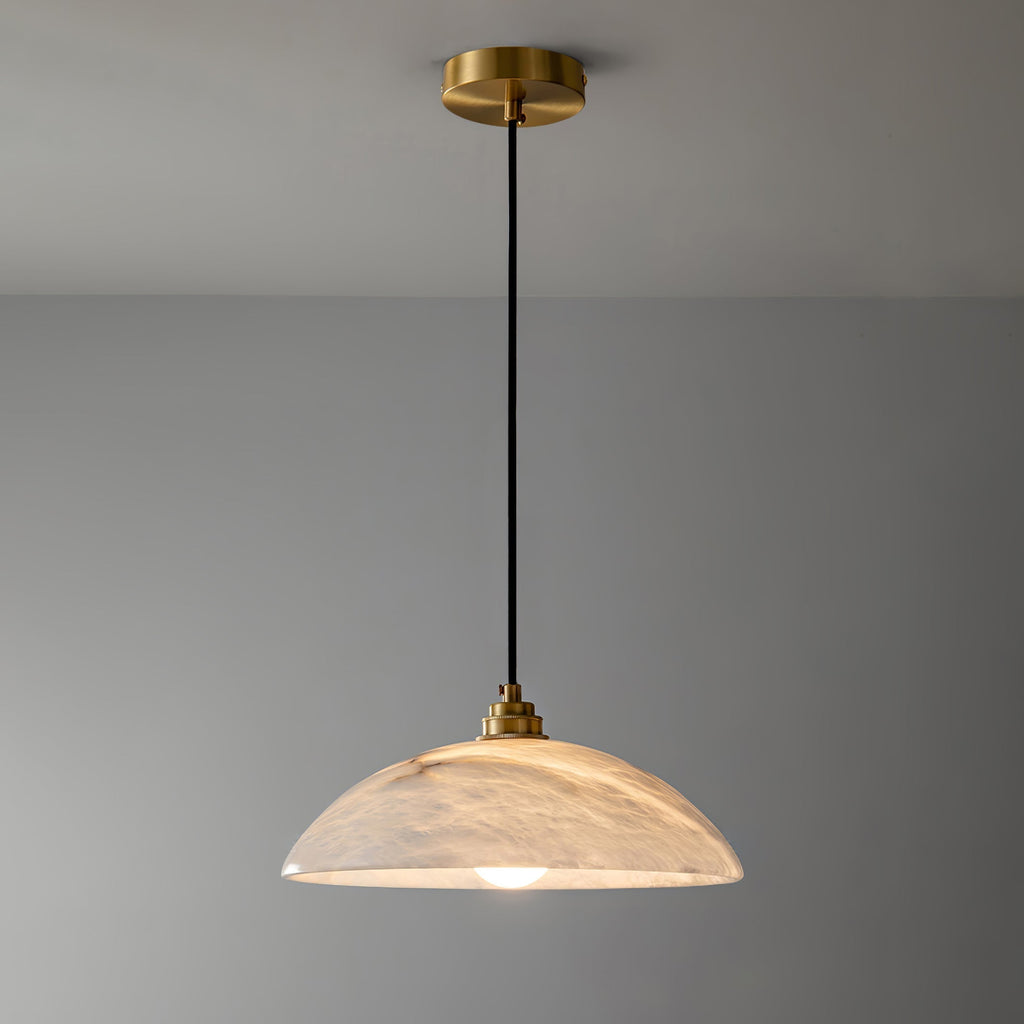 Lampada a Sospensione Delin Dome Alabastro & Ottone