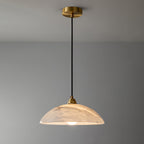Lampada a Sospensione Delin Dome Alabastro & Ottone