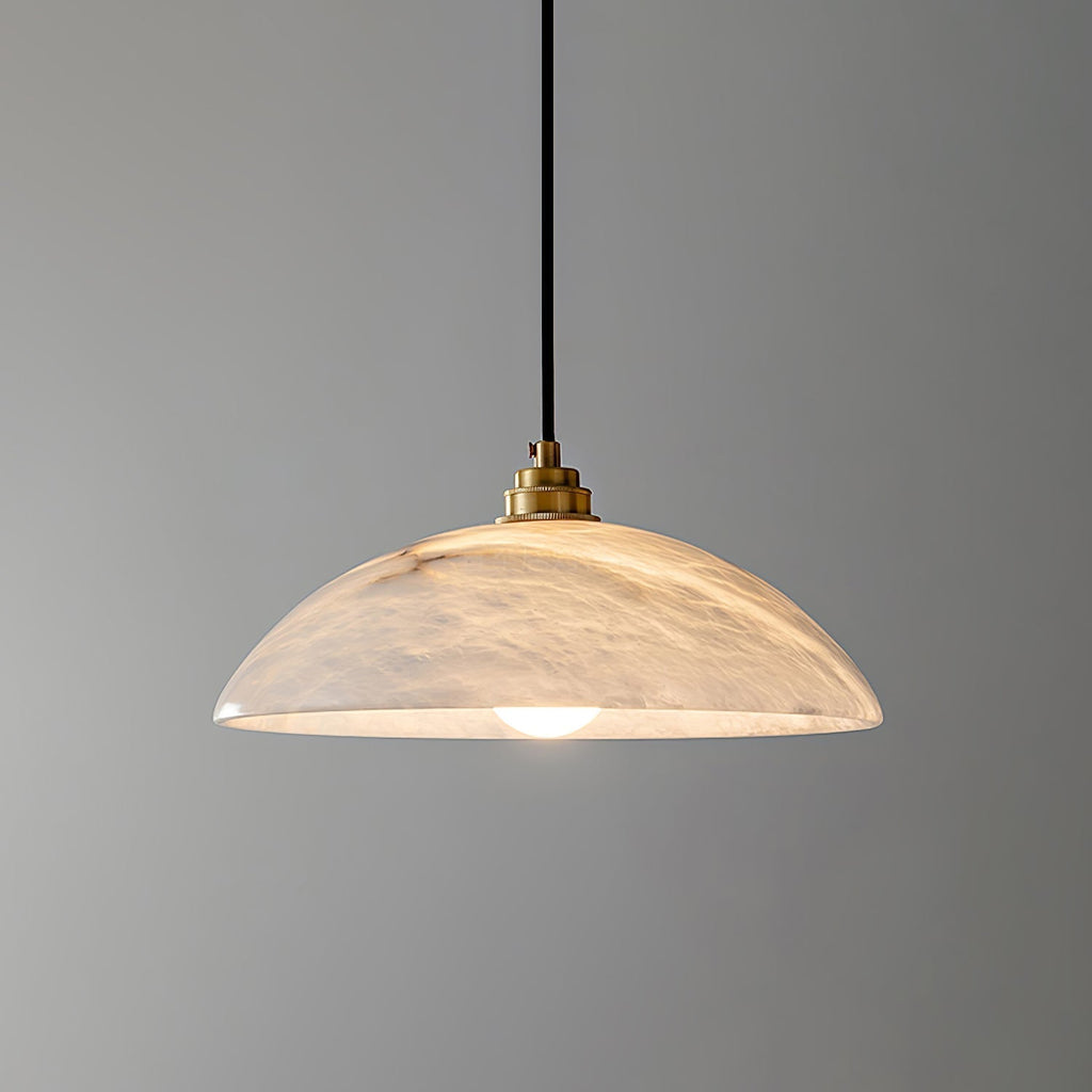 Lampada a Sospensione Delin Dome Alabastro & Ottone