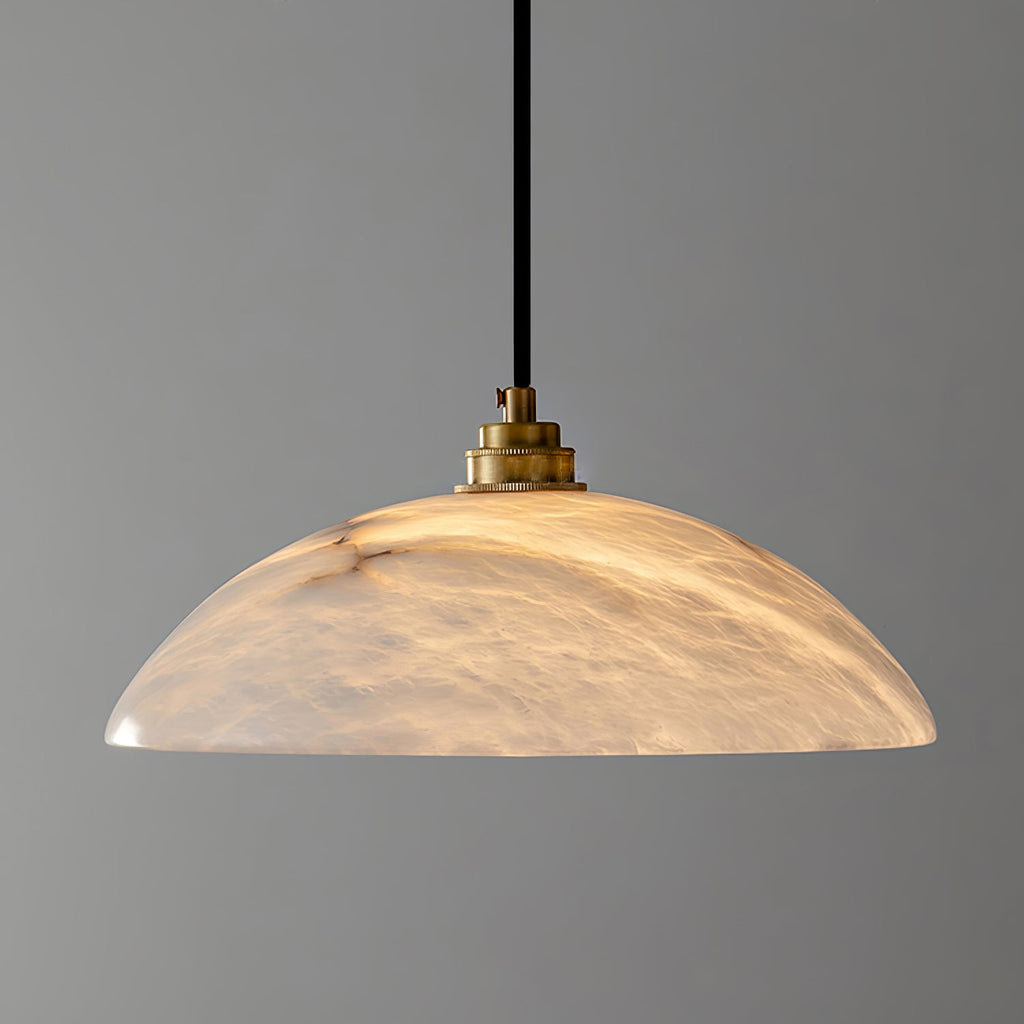 Lampada a Sospensione Delin Dome Alabastro & Ottone