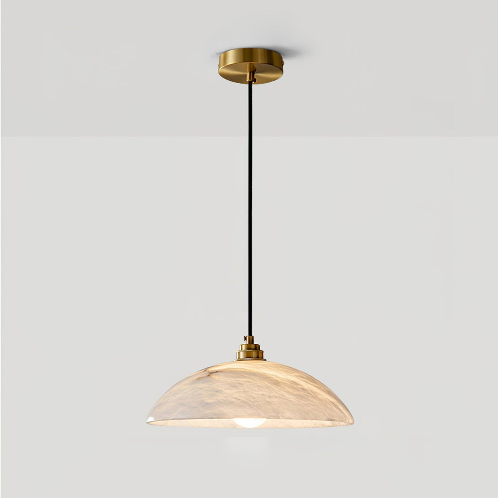 Lampada a Sospensione Delin Dome Alabastro & Ottone