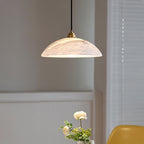 Lampada a Sospensione Delin Dome Alabastro & Ottone