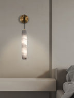 Lampada da parete a flauto in alabastro