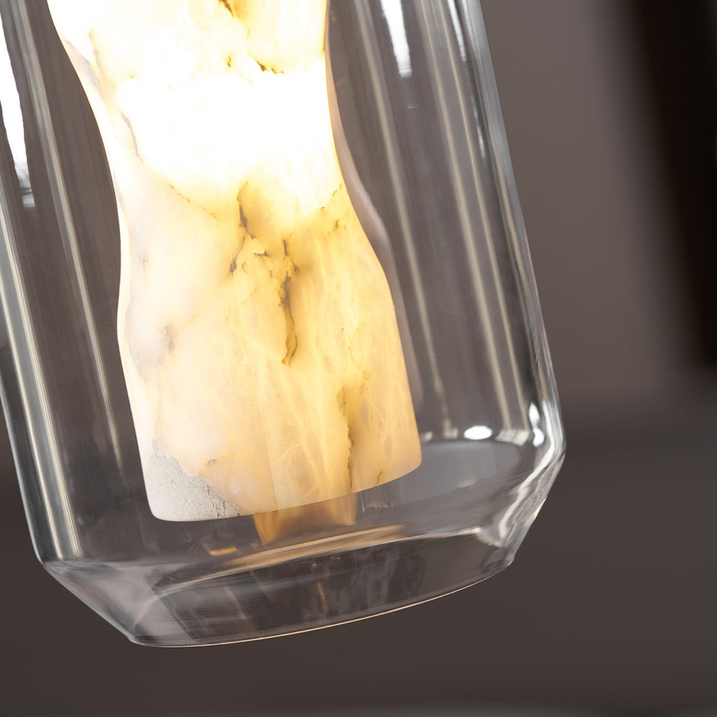 Lampada a sospensione cilindrica in vetro alabastrino