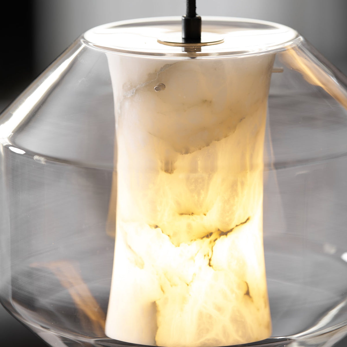 Lampada a sospensione cilindrica in vetro alabastrino