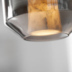Lampada a sospensione cilindrica in vetro alabastrino