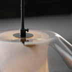 Lampada a sospensione cilindrica in vetro alabastrino
