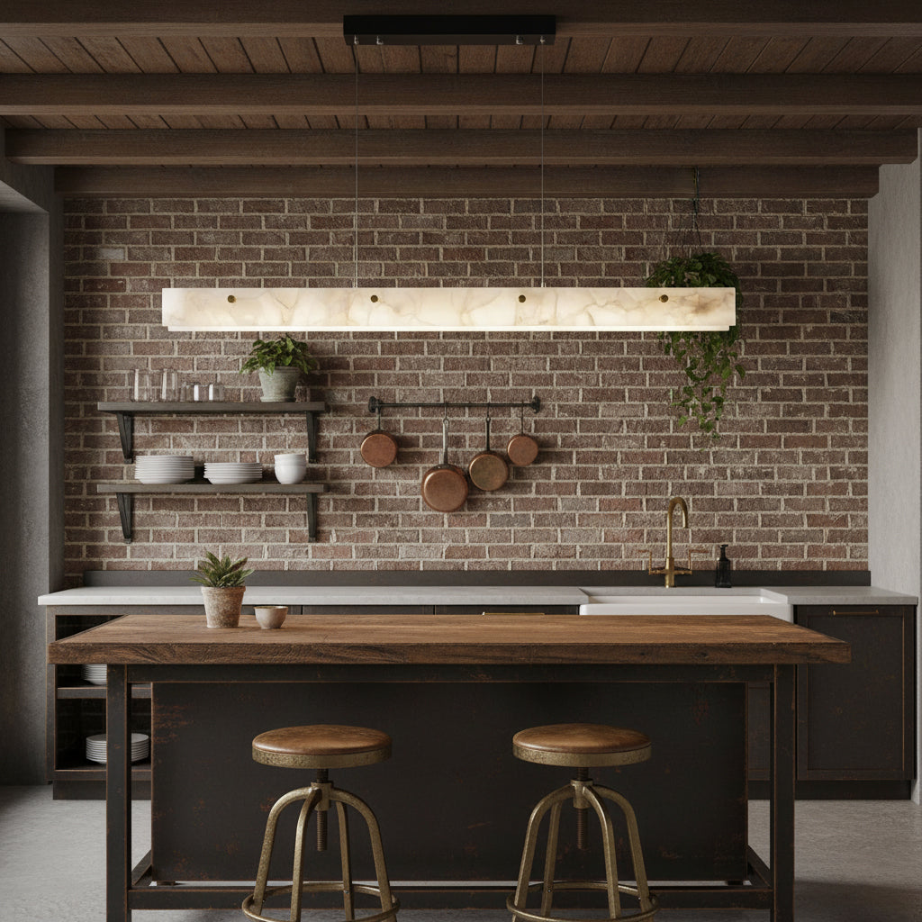 Lampada a sospensione lineare LED in Alabastro